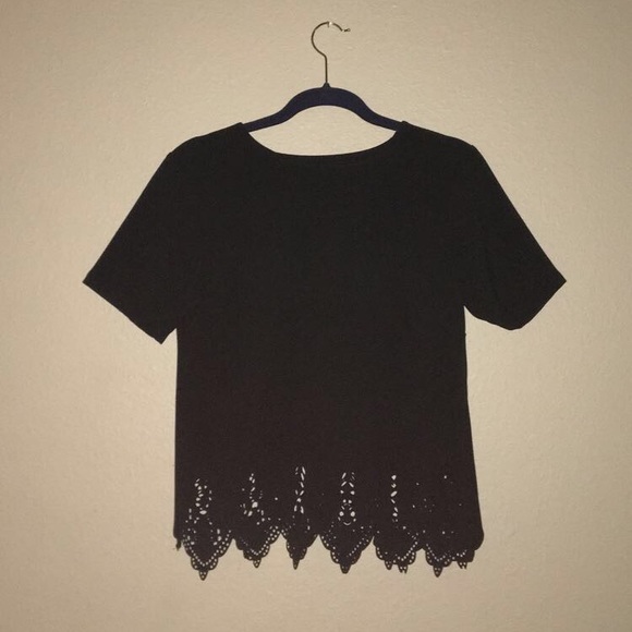 ROMWE Tops - Black Lace Shirt